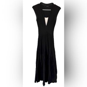 Peruvian Connection Women's Maxi Dress Black & White Ribbed Size Small Stretch